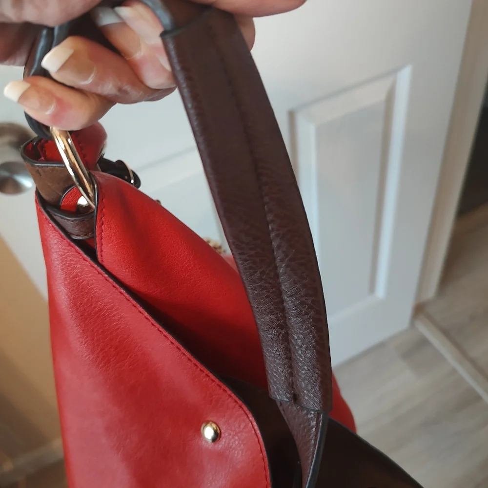 Red Boho Chain Shoulder Bag